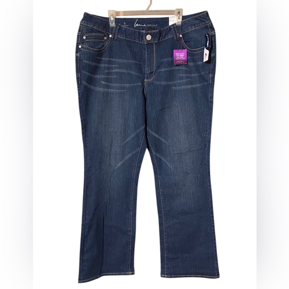 Lane Bryant Slim Boot Genius Fit Jeans Women’s 22 Blue Denim Stretch Comfort NEW
